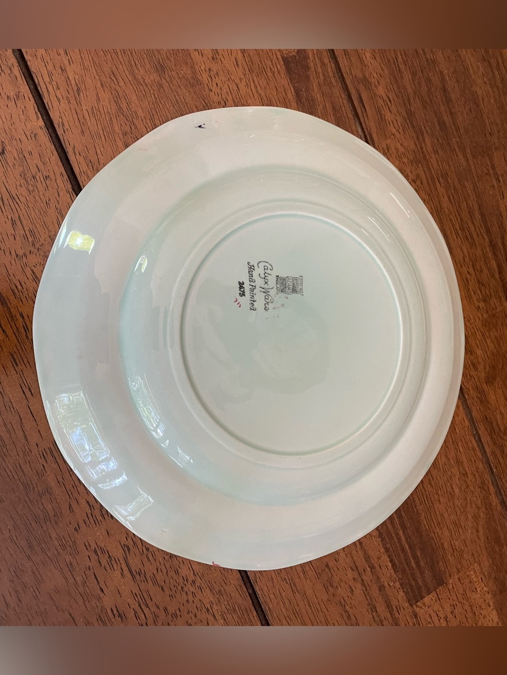 Vintage Adams Calyx Ware 2475 Hand-painted Floral Scalloped Dinner Plate England - Picture 2 of 3